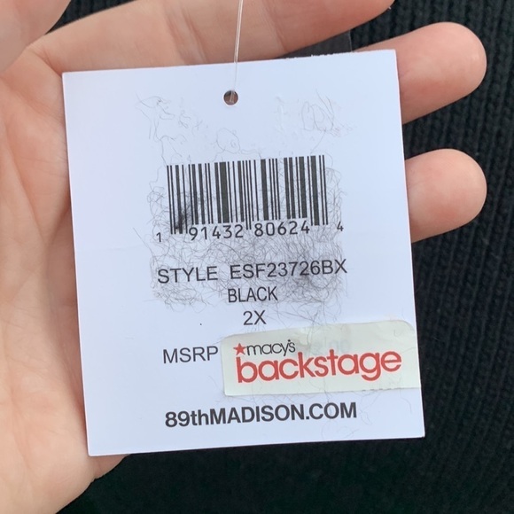 89th + Madison knit sweater with faux fur, size 2x - Picture 6 of 8